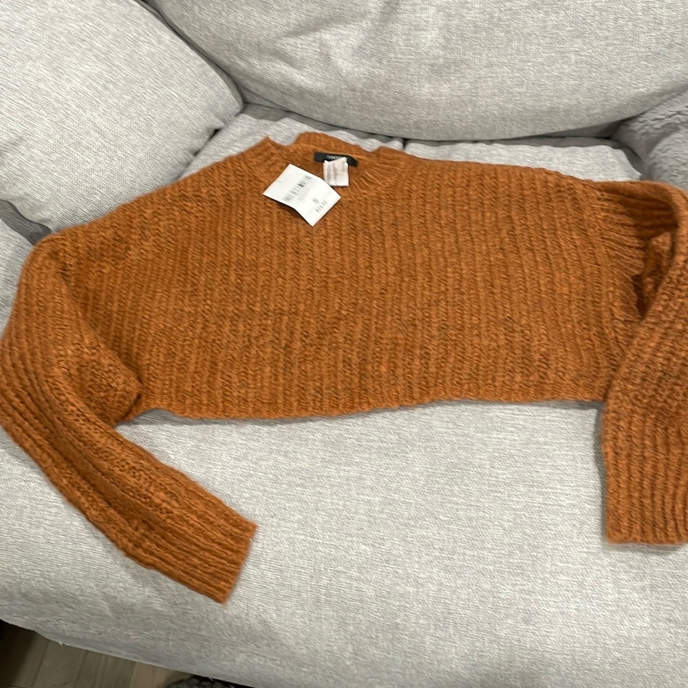 Forever 21 rust crop sweater
